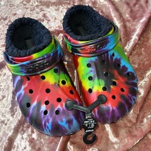 Tie Dye Fluffy Crocs